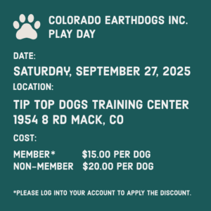 Play Days September 27 at Tip Top Dogs in Mack, CO. $15 per dog for members and $20 per dog for nonmembers.